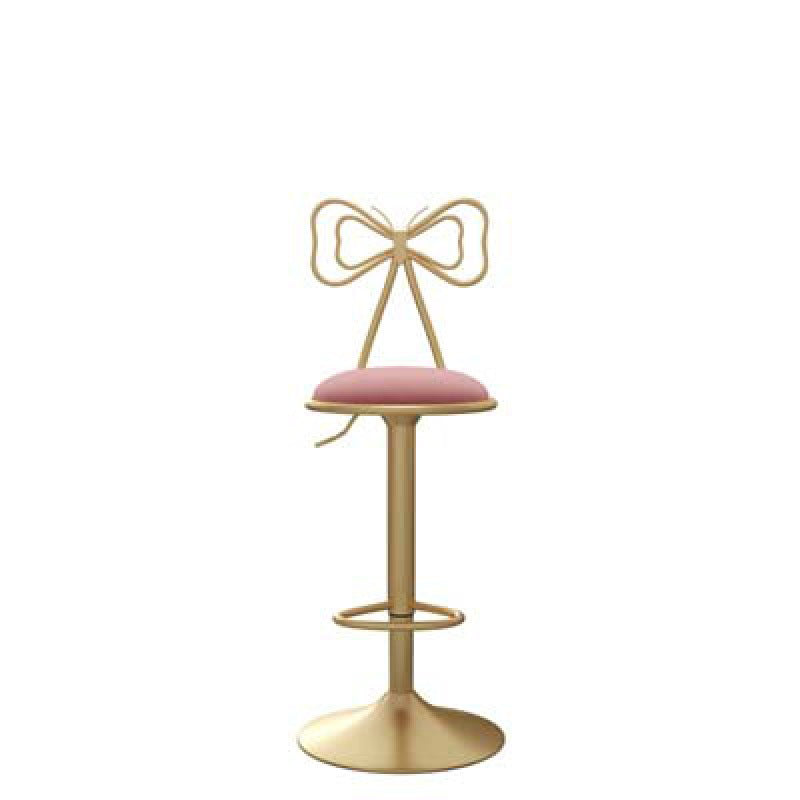 Glam Upholstered Home Stool Matte Finish Footrest Low Back Barstool
