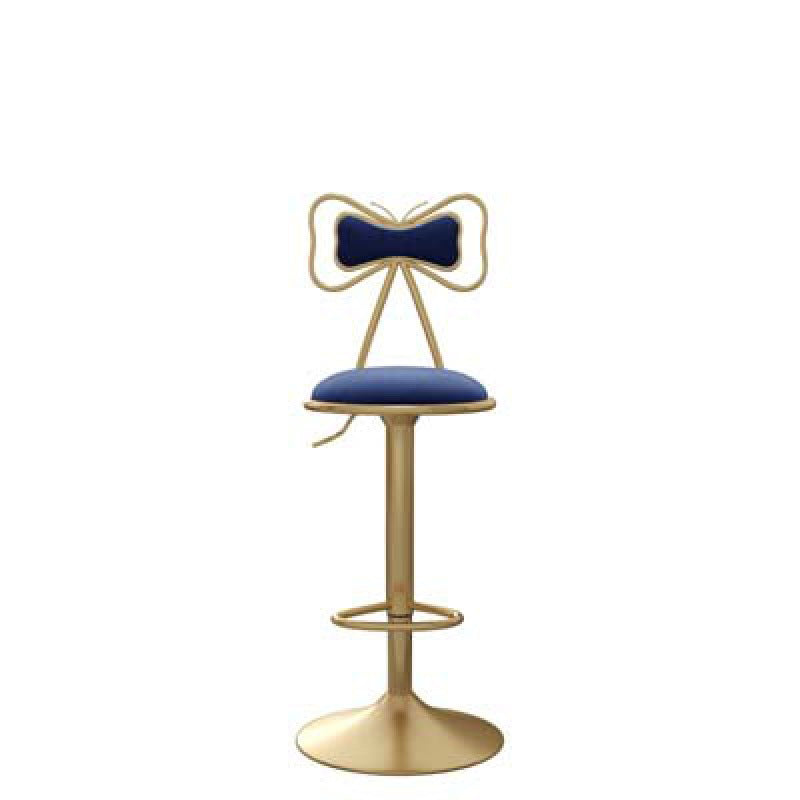 Glam Upholstered Home Stool Matte Finish Footrest Low Back Barstool