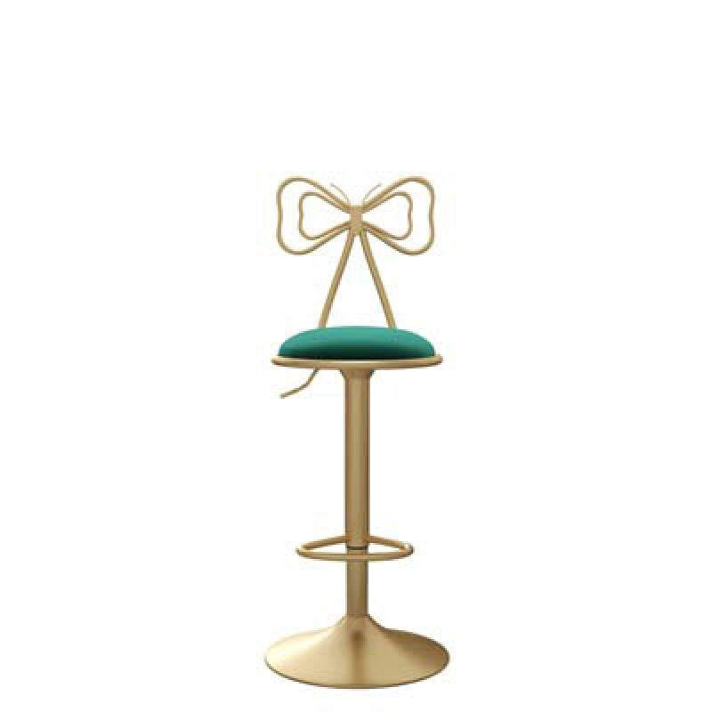 Glam Upholstered Home Stool Matte Finish Footrest Low Back Barstool