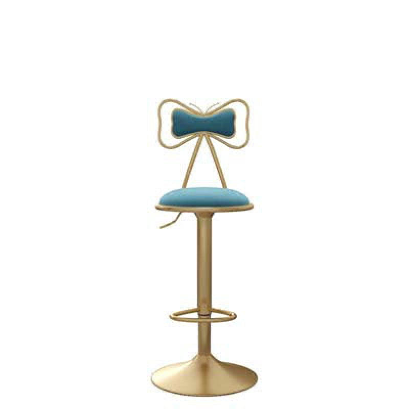 Glam Upholstered Home Stool Matte Finish Footrest Low Back Barstool