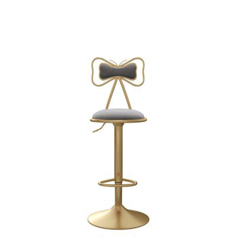 Glam Upholstered Home Stool Matte Finish Footrest Low Back Barstool