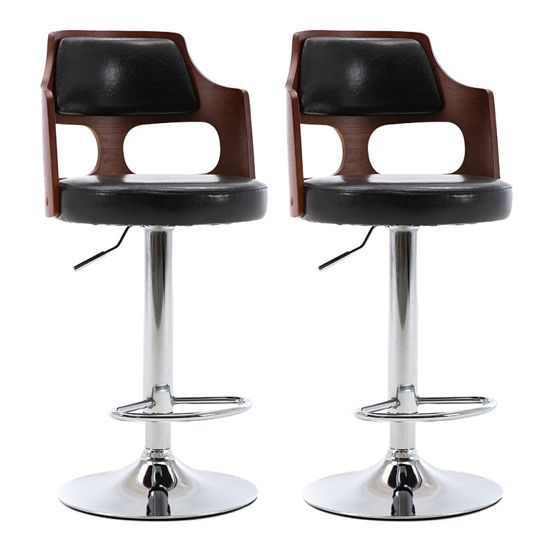 Modern Adjustable Swivel Barstool Matte Finish Footrest Stool