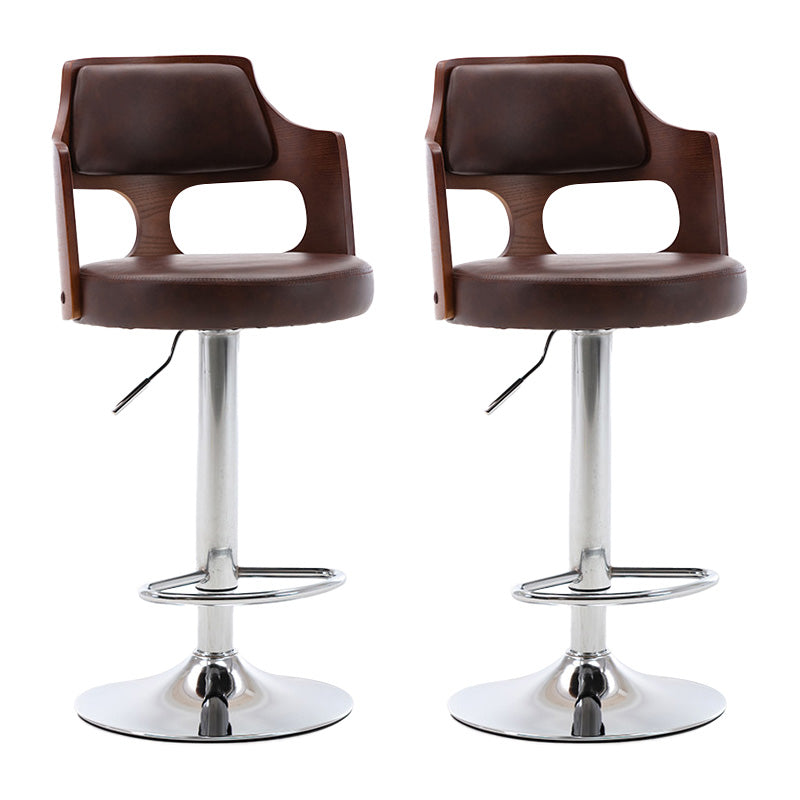 Modern Adjustable Swivel Barstool Matte Finish Footrest Stool