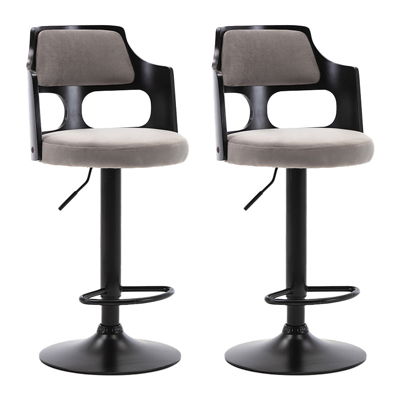 Modern Adjustable Swivel Barstool Matte Finish Footrest Stool