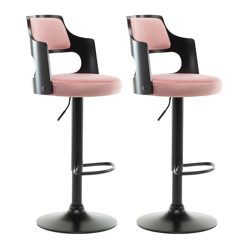 Modern Adjustable Swivel Barstool Matte Finish Footrest Stool