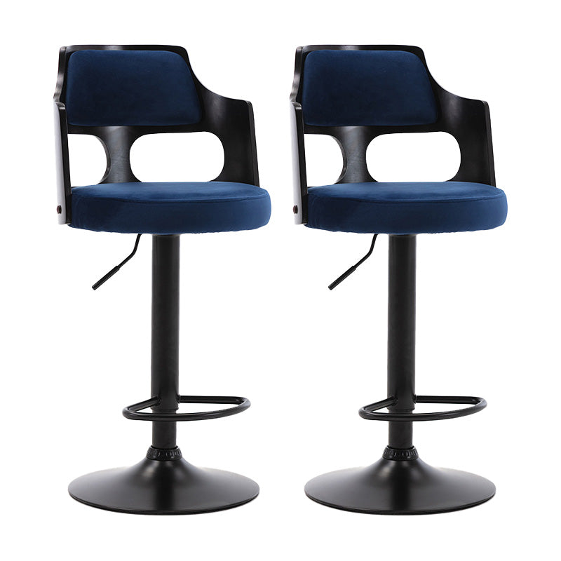 Modern Adjustable Swivel Barstool Matte Finish Footrest Stool