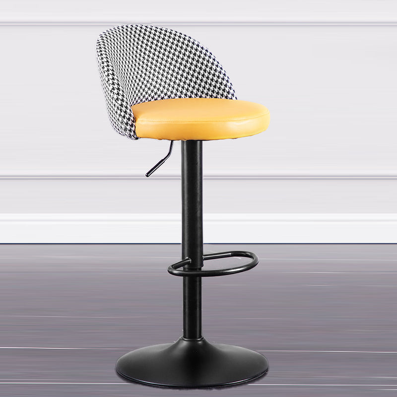 Contemporary Leather Home Stool Matte Finish Adjustable Footrest Barstool