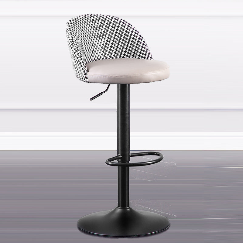 Contemporary Leather Home Stool Matte Finish Adjustable Footrest Barstool