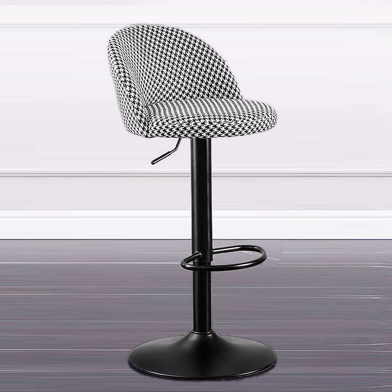 Contemporary Leather Home Stool Matte Finish Adjustable Footrest Barstool