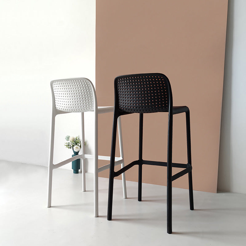 Modern Plastic Bristol Stool Footrest Matte Finish Stackable Barstool
