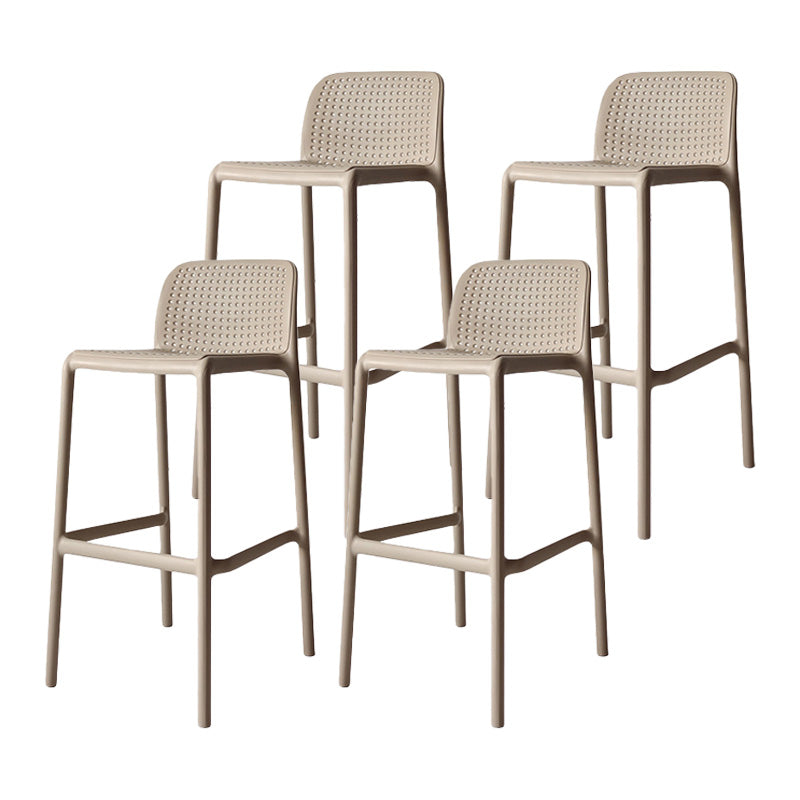 Modern Plastic Bristol Stool Footrest Matte Finish Stackable Barstool