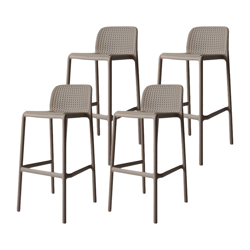 Modern Plastic Bristol Stool Footrest Matte Finish Stackable Barstool