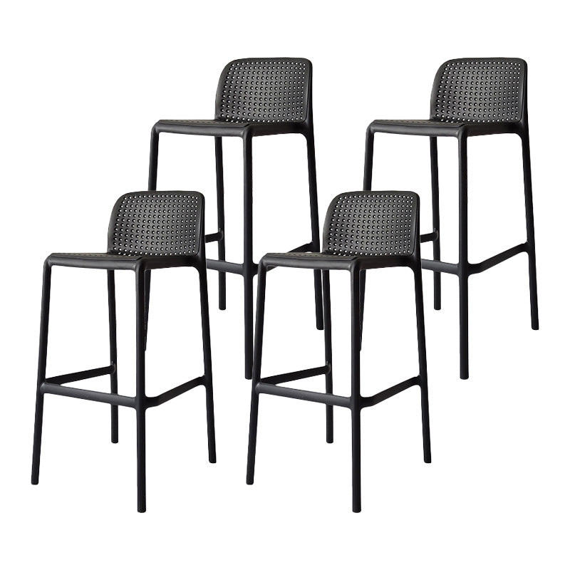 Modern Plastic Bristol Stool Footrest Matte Finish Stackable Barstool