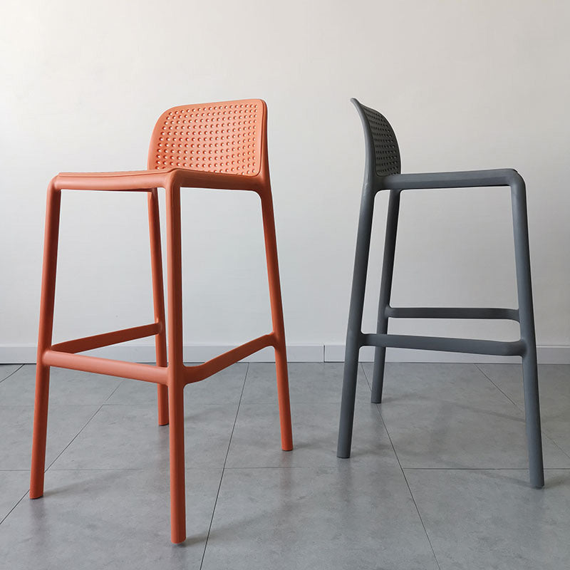 Modern Plastic Bristol Stool Footrest Matte Finish Stackable Barstool
