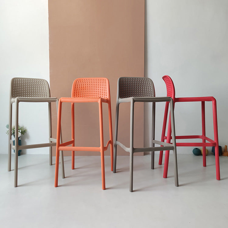 Modern Plastic Bristol Stool Footrest Matte Finish Stackable Barstool
