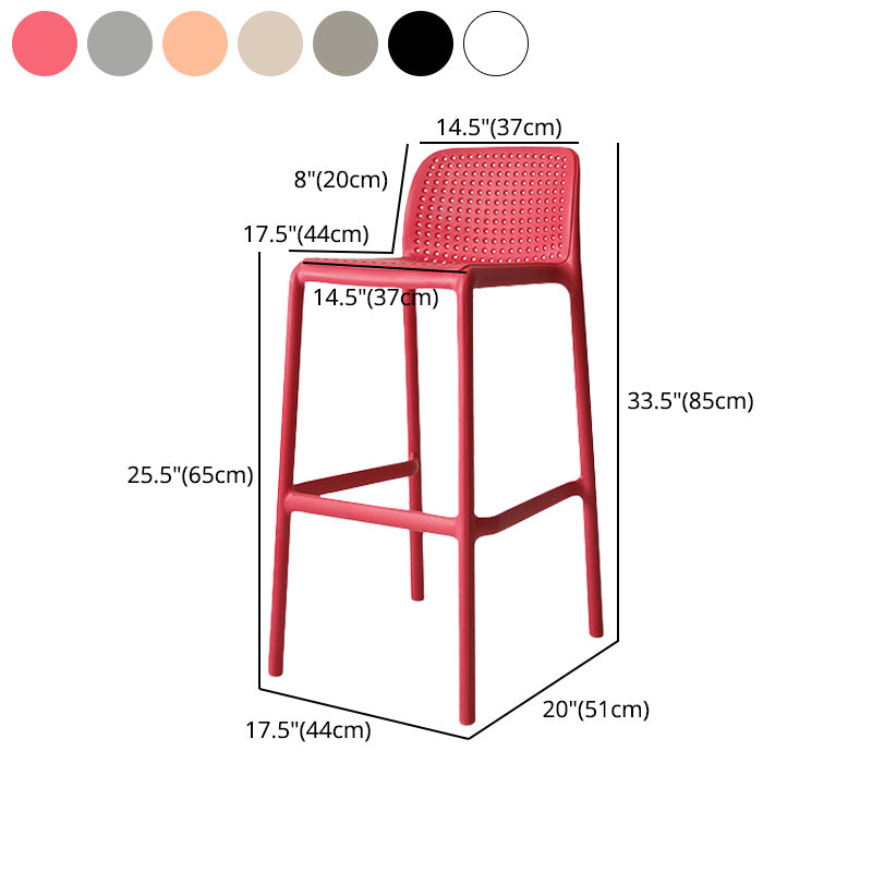 Modern Plastic Bristol Stool Footrest Matte Finish Stackable Barstool