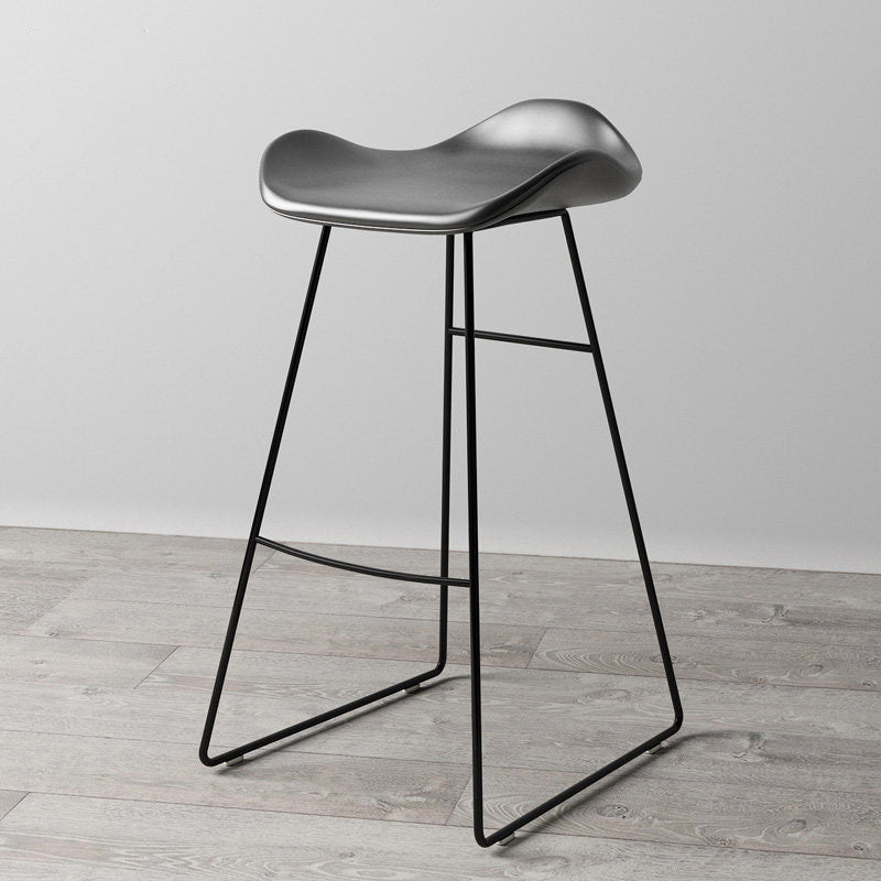 Leather Armless Home Stool Modern Footrest Matte Finish Barstool