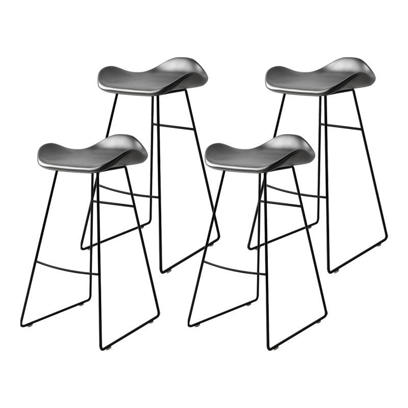 Leather Armless Home Stool Modern Footrest Matte Finish Barstool