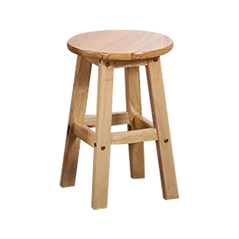 Modern Armless Backless Counter Stool Wood Cafe Bar Stool with Seat and Pedal