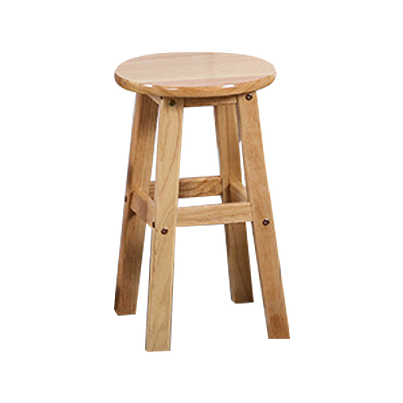 Modern Armless Backless Counter Stool Wood Cafe Bar Stool with Seat and Pedal