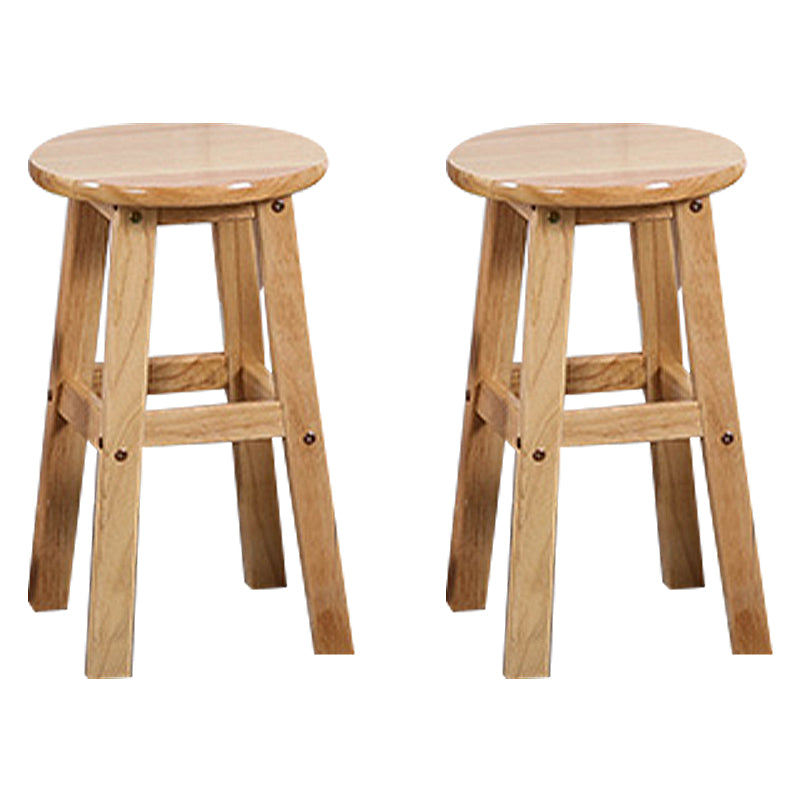 Modern Armless Backless Counter Stool Wood Cafe Bar Stool with Seat and Pedal