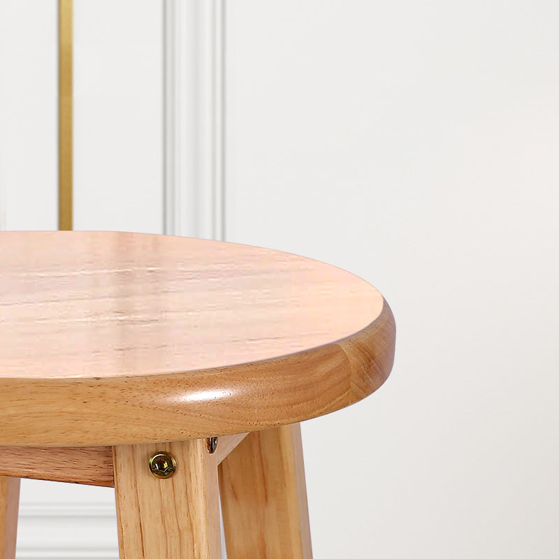 Modern Armless Backless Counter Stool Wood Cafe Bar Stool with Seat and Pedal