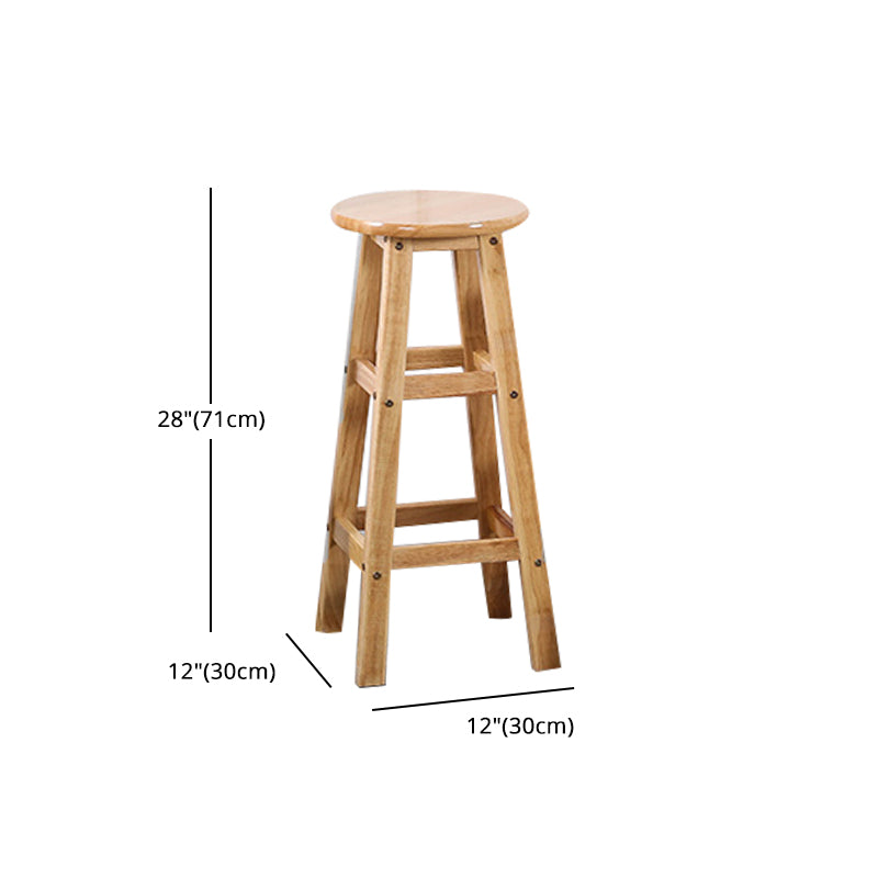 Modern Armless Backless Counter Stool Wood Cafe Bar Stool with Seat and Pedal