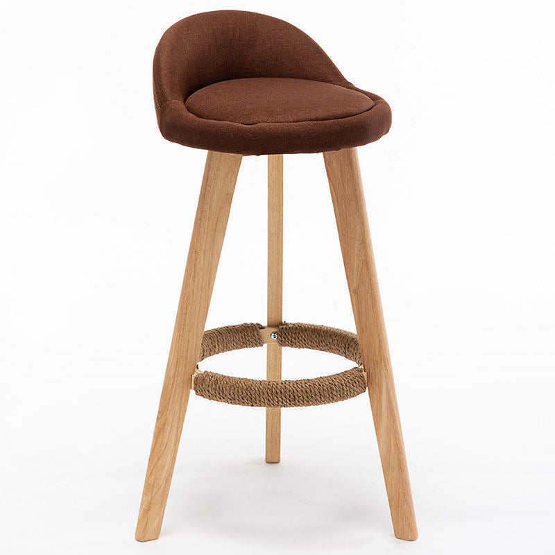 Scandinavian Home Solid Wood Bar Stool Matte Finish Footrest Stool