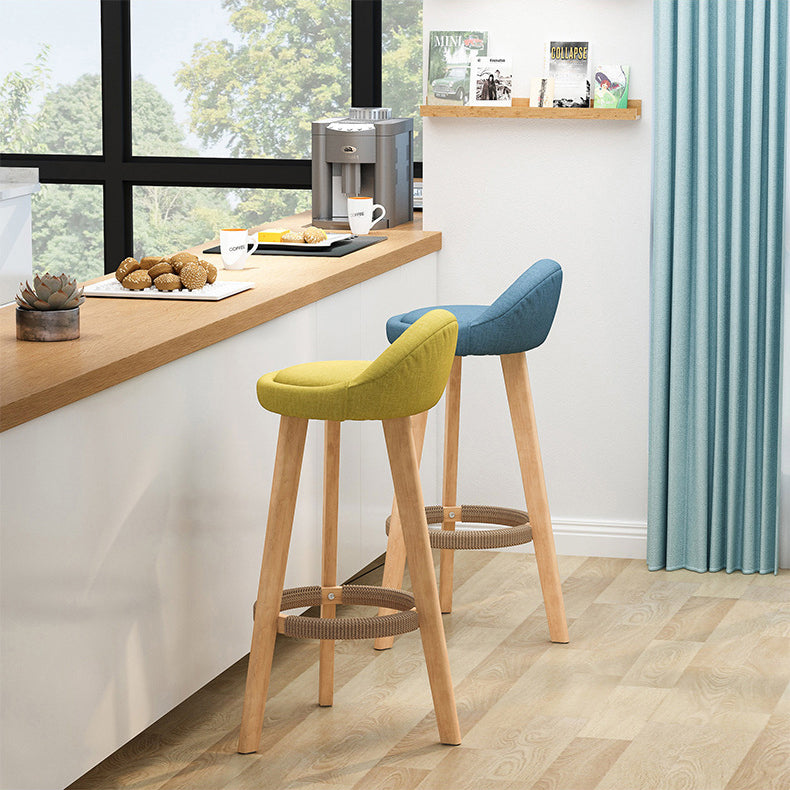 Scandinavian Home Solid Wood Bar Stool Matte Finish Footrest Stool