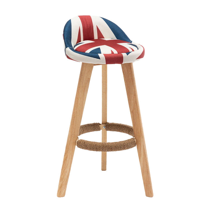 Scandinavian Home Solid Wood Bar Stool Matte Finish Footrest Stool