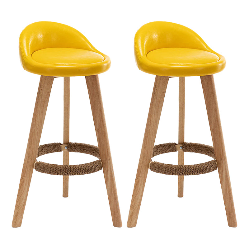 Scandinavian Home Solid Wood Bar Stool Matte Finish Footrest Stool