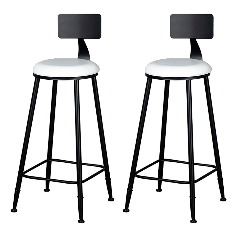 Modern Backrest Counter Stool Iron Milk Tea Shop Bar Stool with Cushion and Pedal