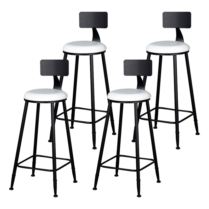 Modern Backrest Counter Stool Iron Milk Tea Shop Bar Stool with Cushion and Pedal