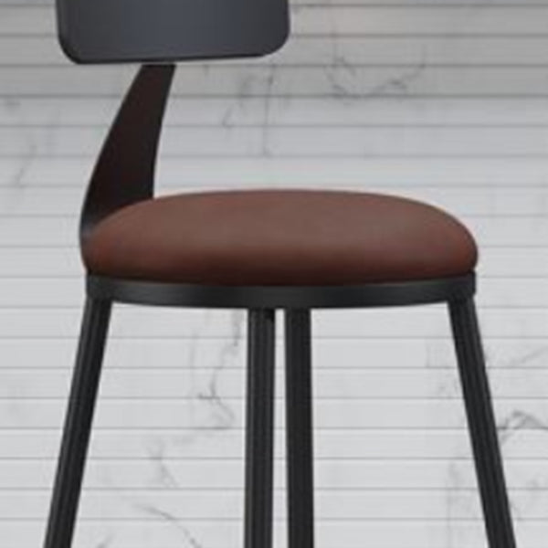 Modern Backrest Counter Stool Iron Milk Tea Shop Bar Stool with Cushion and Pedal