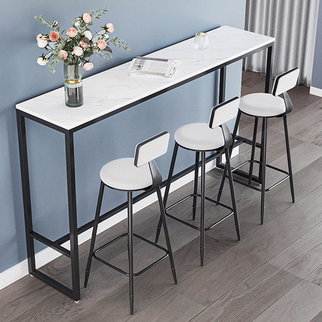 Modern Backrest Counter Stool Iron Milk Tea Shop Bar Stool with Cushion and Pedal