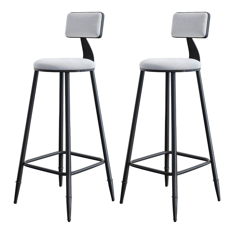 Modern Backrest Counter Stool Iron Milk Tea Shop Bar Stool with Cushion and Pedal