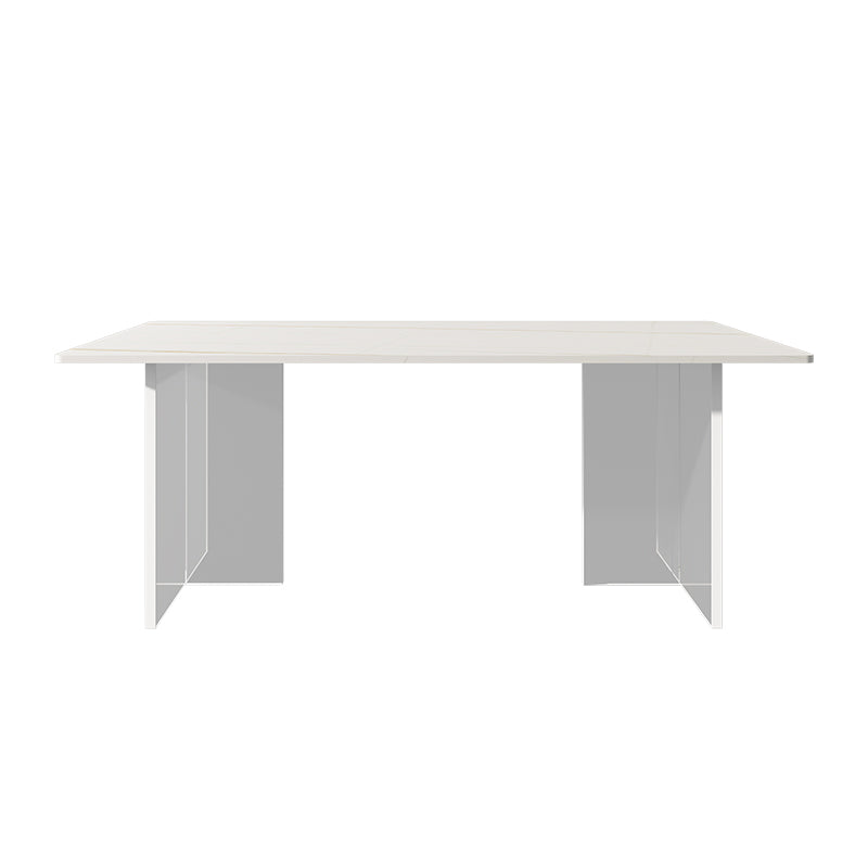 Modern Rectangle White Dining Table Set 1/2/5/7 Pieces Dining Set for Home Use