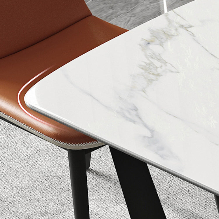 Modern Scalable Dinette Set 1/4/5/7 Pieces Dining Table Set with White Sintered Stone Top
