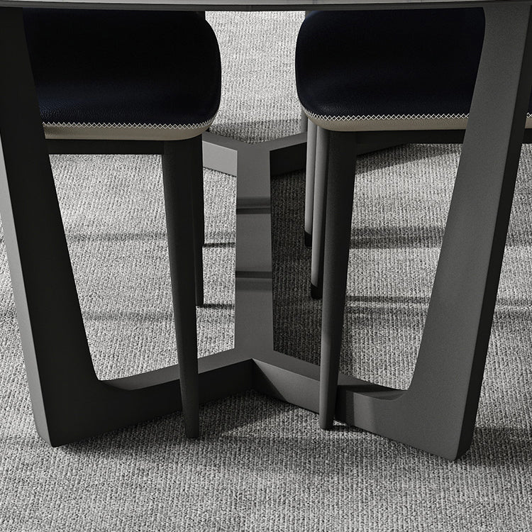 Modern Scalable Dinette Set 1/4/5/7 Pieces Dining Table Set with White Sintered Stone Top