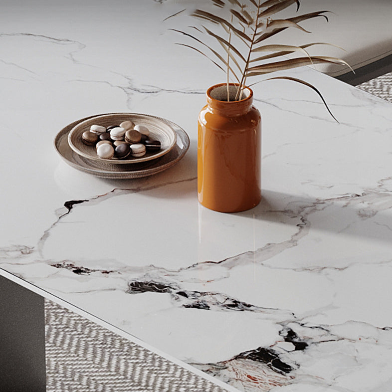 Modern Sintered Stone Top Dining Set Rectangle 1/2/4/5/7 Pieces Dining Table with Chairs