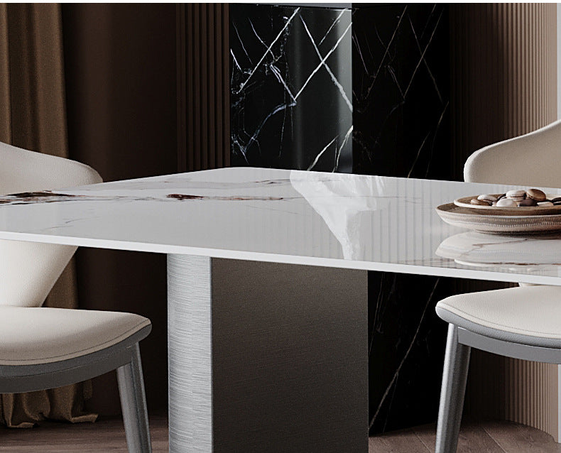 Modern Sintered Stone Top Dining Set Rectangle 1/2/4/5/7 Pieces Dining Table with Chairs