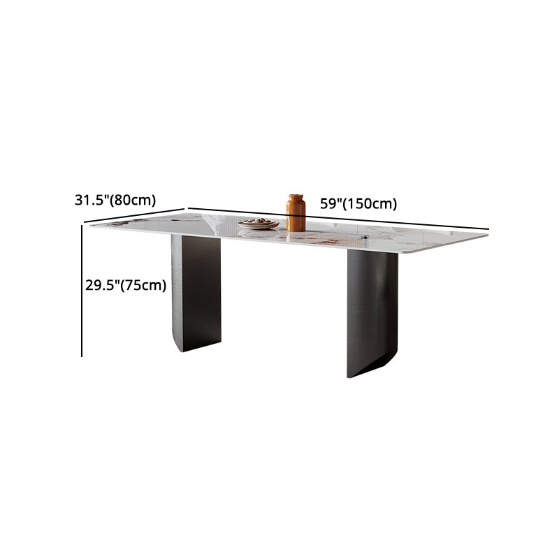 Modern Sintered Stone Top Dining Set Rectangle 1/2/4/5/7 Pieces Dining Table with Chairs