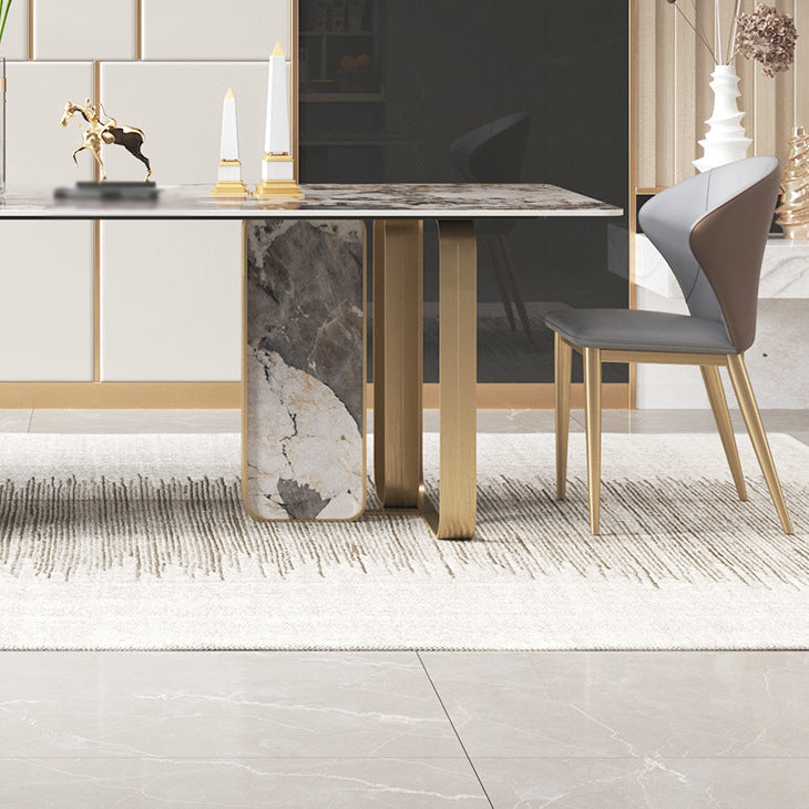 Luxury Sintered Stone Dining Set Rectangle 1/3/4/5/6/7/9 Pieces Dining Table with Chairs