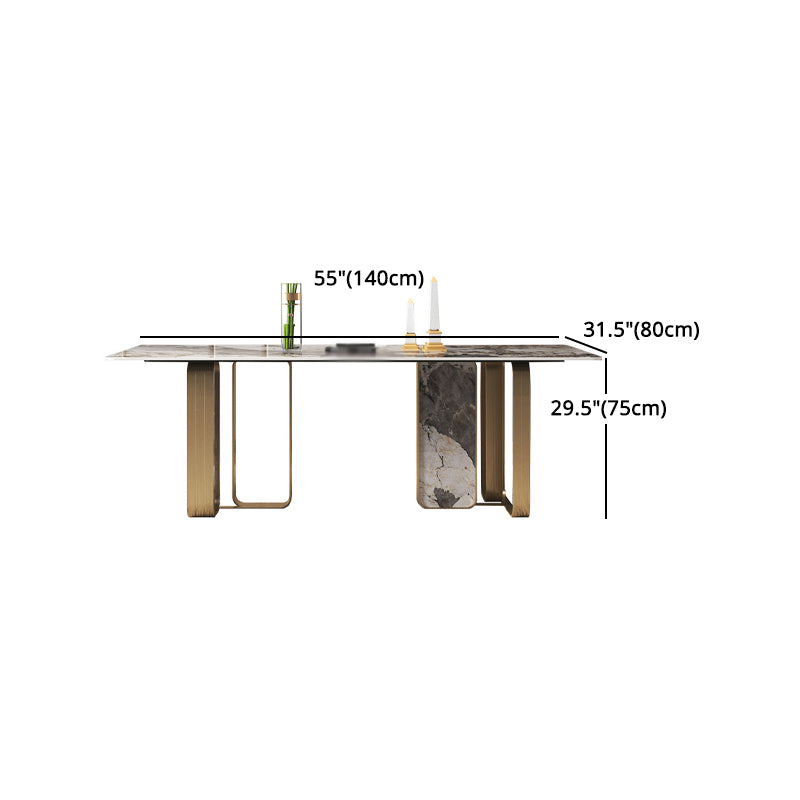Luxury Sintered Stone Dining Set Rectangle 1/3/4/5/6/7/9 Pieces Dining Table with Chairs