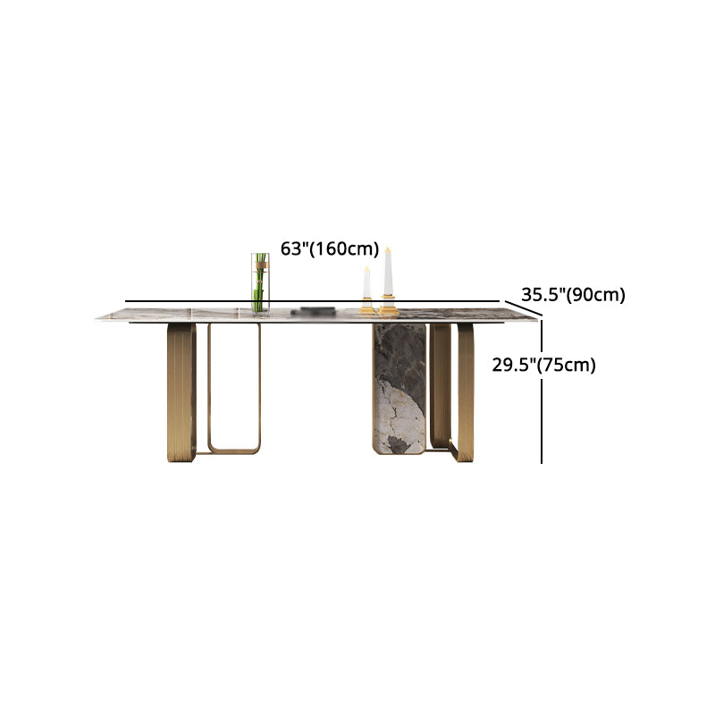 Luxury Sintered Stone Dining Set Rectangle 1/3/4/5/6/7/9 Pieces Dining Table with Chairs