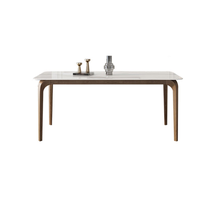 Modern Sintered Stone Top Dining Set 1/4/5/7 Pieces Ash Wood Dining Table with Chairs
