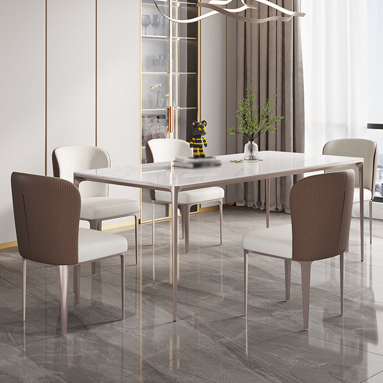 Nordic Sintered Stone Top Dining Set Rectangle 1/4/5/6 Pieces Dining Table with Chairs
