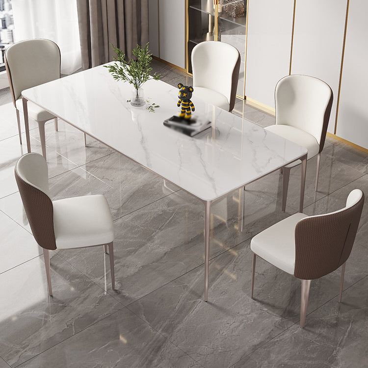 Nordic Sintered Stone Top Dining Set Rectangle 1/4/5/6 Pieces Dining Table with Chairs