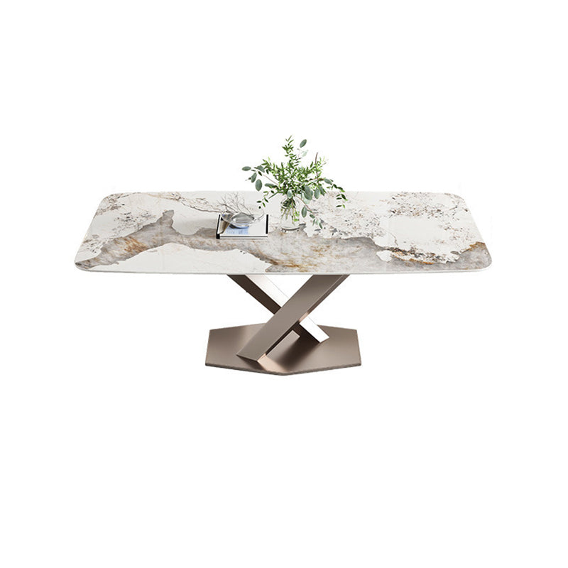 Nordic Sintered Stone Top Dining Set Rectangle 1/4/5/7 Pieces Dining Table with Chairs