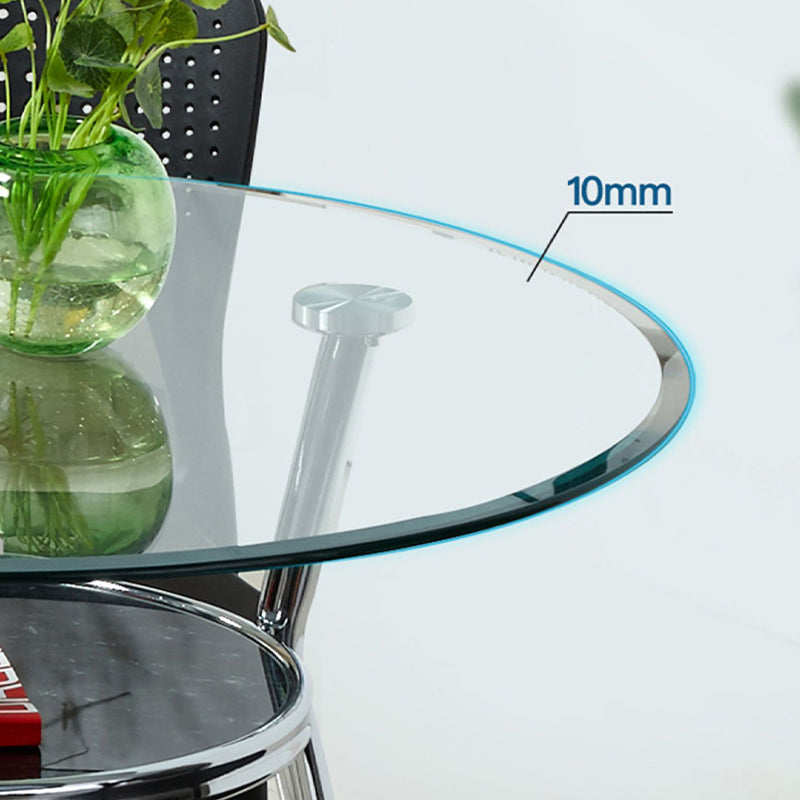 Mesa de comedor con tapa de cristal Mesa de comedor redonda moderna con 3 patas